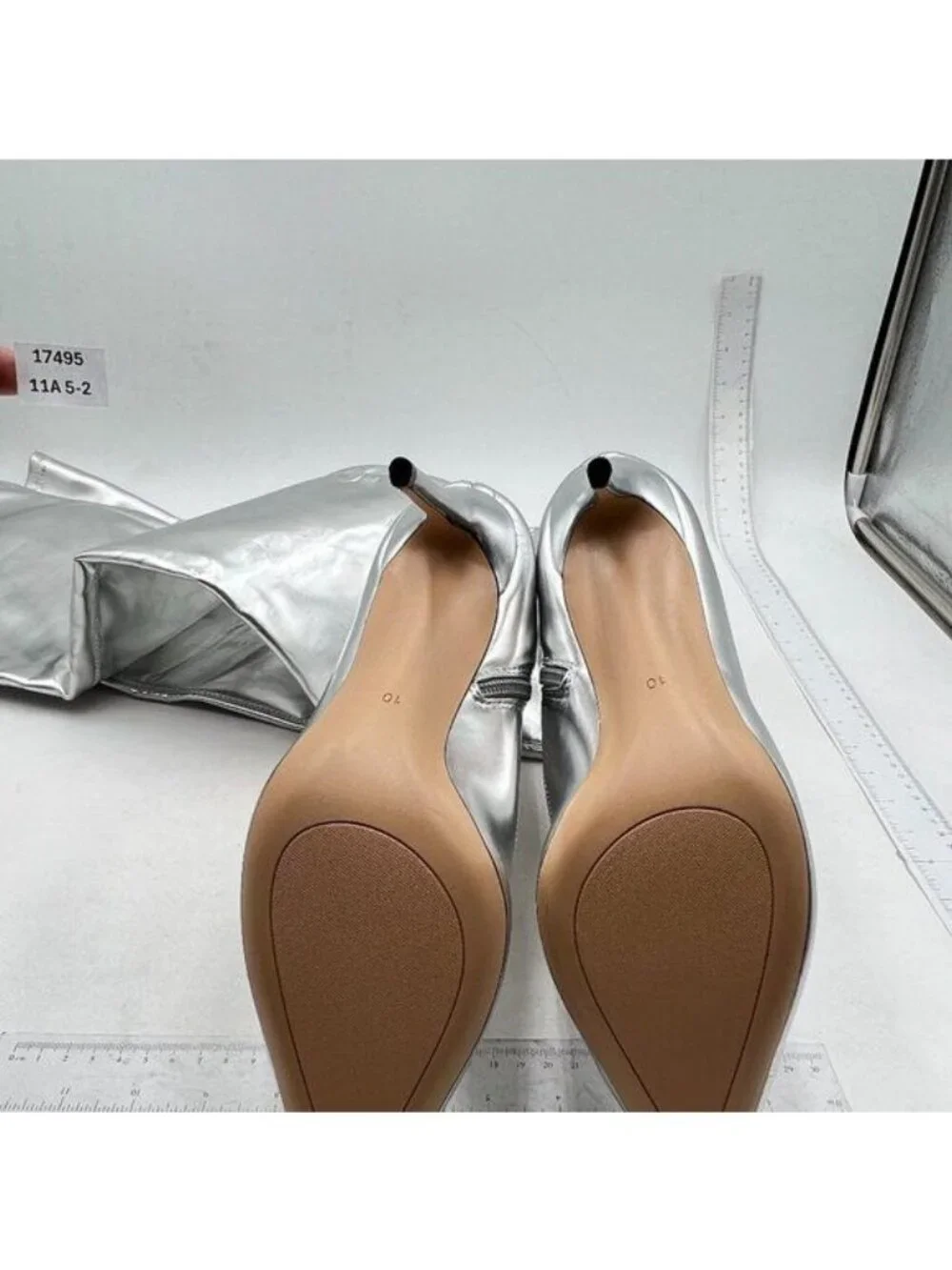 Knee High Boots Women Pointed Toe Boots Stiletto High Heel Long Boots Sliver
